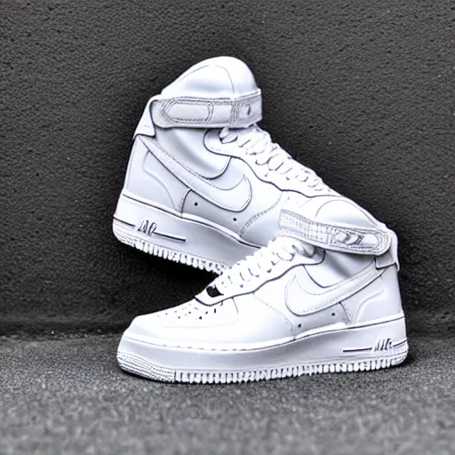 Image similar to a pair of White Nike Air Force One Sneakers