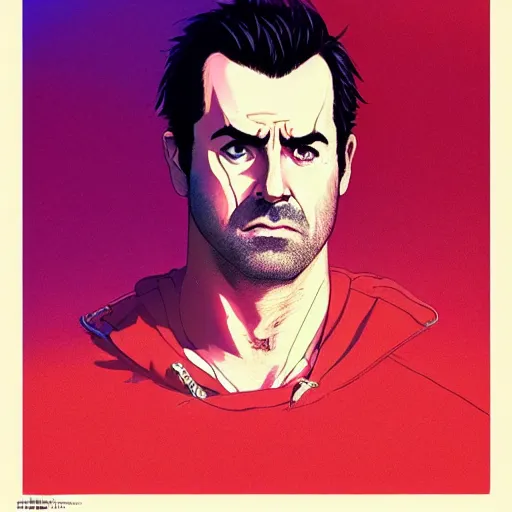 Prompt: justin theroux as a manga characterl, realistic shaded perfect face, fine details. anime. realistic shaded lighting poster by ilya kuvshinov katsuhiro otomo ghost - in - the - shell, magali villeneuve, artgerm, jeremy lipkin and michael garmash and rob rey