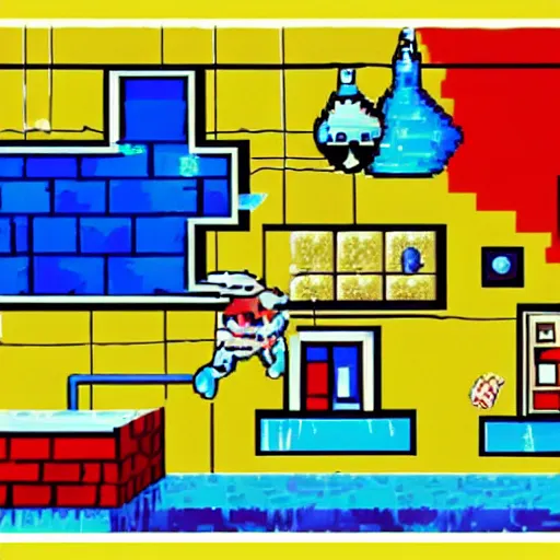 Image similar to a still of the movie weird science, 2 0 0 4 paper mario : the thousand - year door visuals and graphics aesthetic