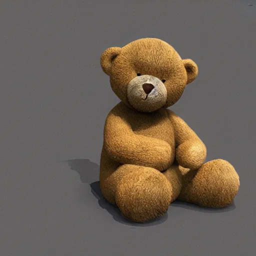 Image similar to teddy bear throwing up, photorealistic