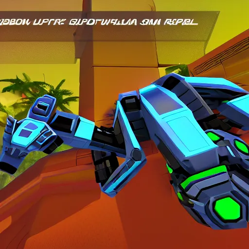 Prompt: screenshot from the game robocraft of a smg gunbed, 8 k resolution