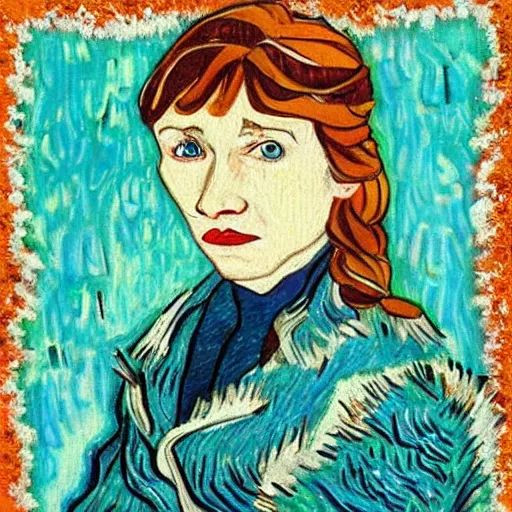 Prompt: Frozen Anna, Van Gogh Style