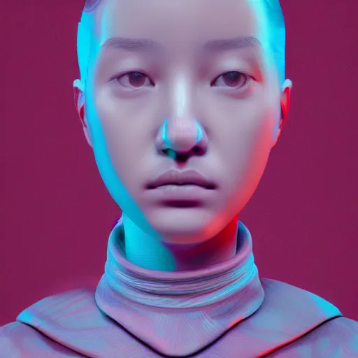 Image similar to abstract 3d female portrait age 10 by james jean and Jason Chan, redering, redshift, octane