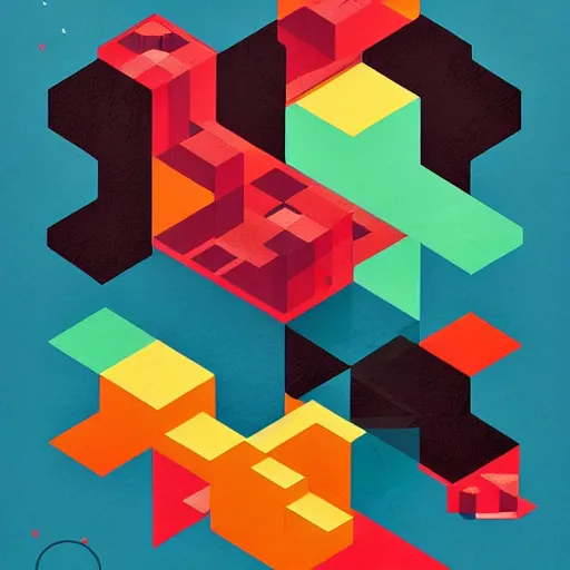 Prompt: Tetris Poster by Sachin Teng, asymmetrical, Organic Painting , Matte Painting, geometric shapes, hard edges, graffiti, street art,:2 by Sachin Teng:4