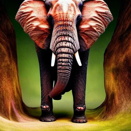 Image similar to elephant demogorgon hybrid, bold natural colors, national geographic photography, masterpiece, full shot