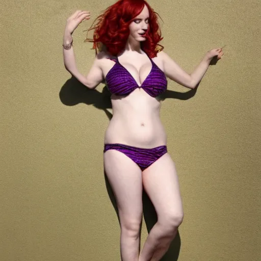 Image similar to full body photo of christina hendricks in a bikini