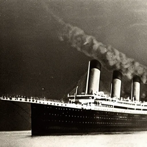 a photograph of the hms titanic as it launches into | Stable Diffusion ...