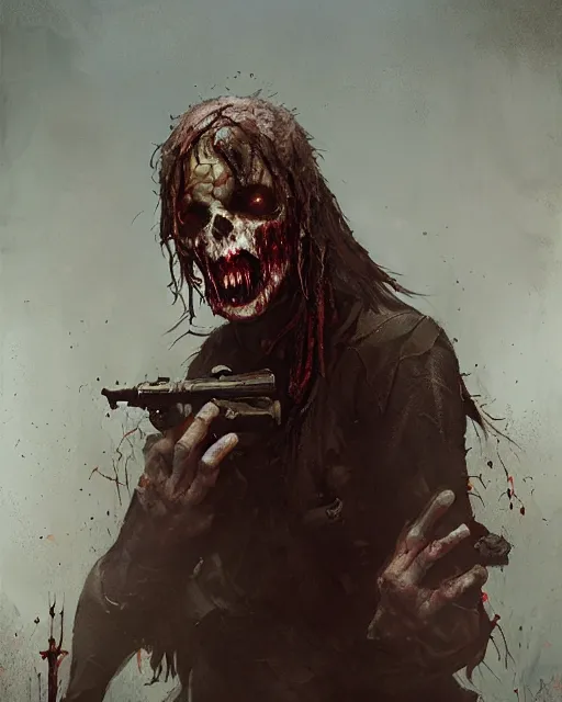 Image similar to hyper realistic photo portrait zombie cultist cinematic, greg rutkowski, james gurney, mignola, craig mullins, brom