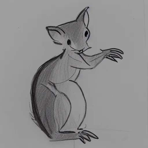 Image similar to milt kahl sketch of a squirrel