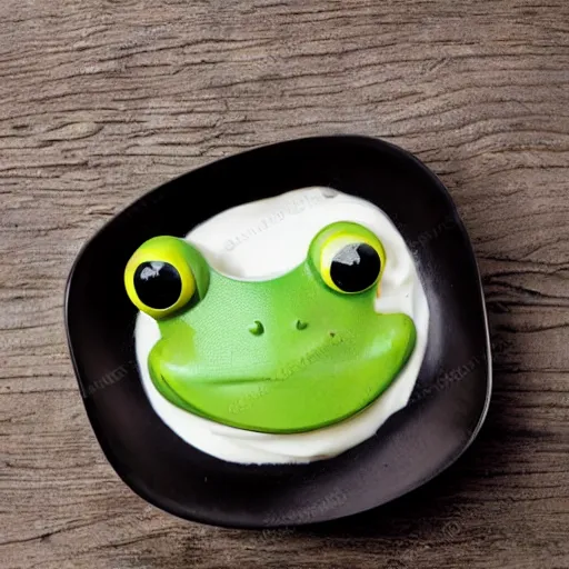 Prompt: frog in yoghurt