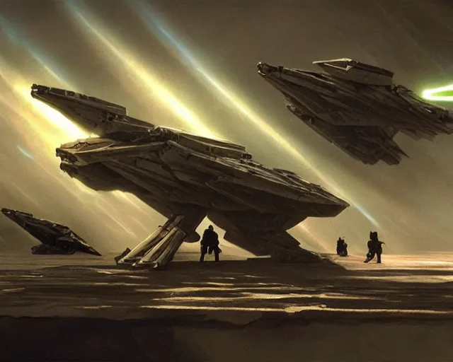 Image similar to the most amazing dream you ever had about star wars, hyper realistic, ambient lighting, concept art, intricate, hyper detailed, smooth, volumetric lighting, george lucas, ralph mcquarrie, octane