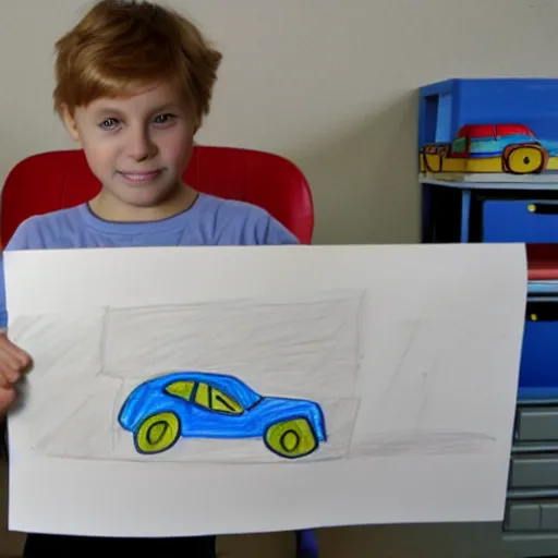 Image similar to a child's bad drawing of a car