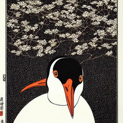 Image similar to oppressive penguin artistic illustration, concept art by takato yamamoto