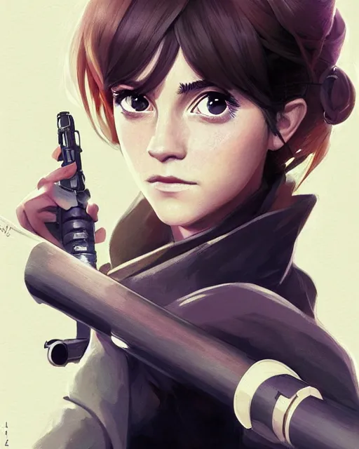 Prompt: An anime portrait of Emma Watson as a beautiful woman in the Star Wars universe with a lightsaber, by Stanley Artgerm Lau, WLOP, Rossdraws, James Jean, Andrei Riabovitchev, Marc Simonetti, and Sakimichan, trending on artstation