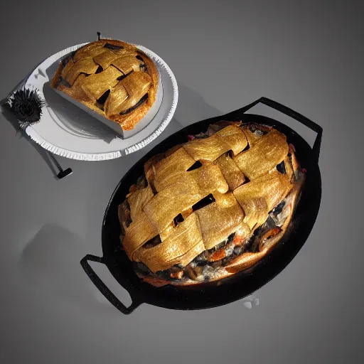 Prompt: pigeon pie, futurist style, unreal engine, octane render