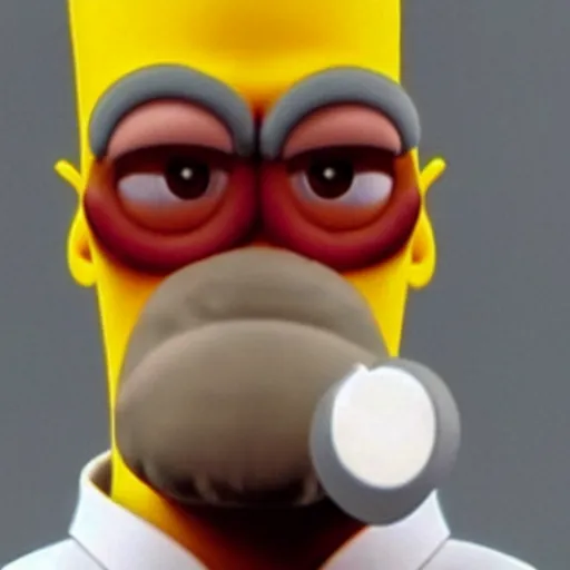 Prompt: Homer in real life scary and creepy 4K quality super realistic