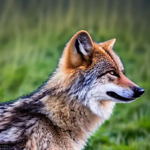 Image similar to professional photograph of a tawny eurasian wolf, high quality, hd, 8 k, 4 k, magnificent, award - winning, nature, nature photography, awe - inspiring, highly detailed, amazing