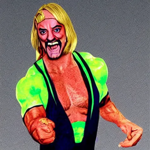 Image similar to tobey maguire as hulk hogan, hyper realistic