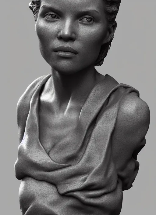 Image similar to 3D resin miniature sculpture by Jean-Baptiste Carpeaux and Benjamin Matthew Victor, woman, prefect symmetrical face, academic art, realistic, 8K, Introduction factory photo, Product Introduction Photo, Hyperrealism. Subsurface scattering, raytracing, Octane Render, Zbrush, simple background