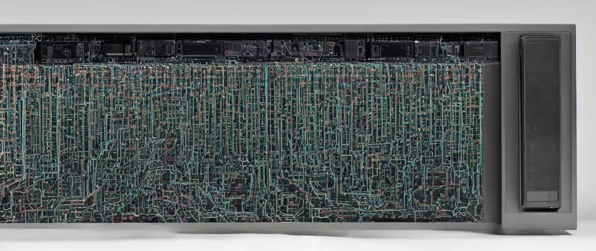 Image similar to movie still 4 k uhd 3 5 mm film color photograph of a old eniac computer