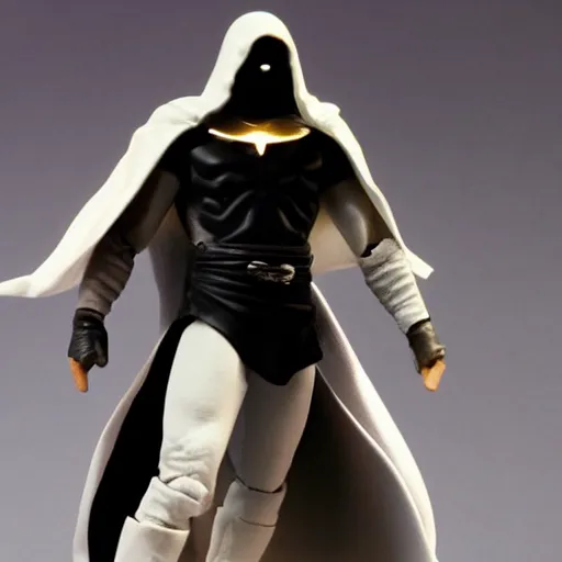 Image similar to 1 9 8 0 s kenner style action figure of moon knight, 5 points of articulation, full body, 4 k, highly detailed