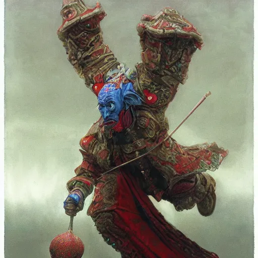 Image similar to vladimir putin, is a jester, circus performance, fantasy 3 d render, masterpiece, by donato giancola and greg rutkowski and wayne barlow and zdzisław beksinski, realistic face