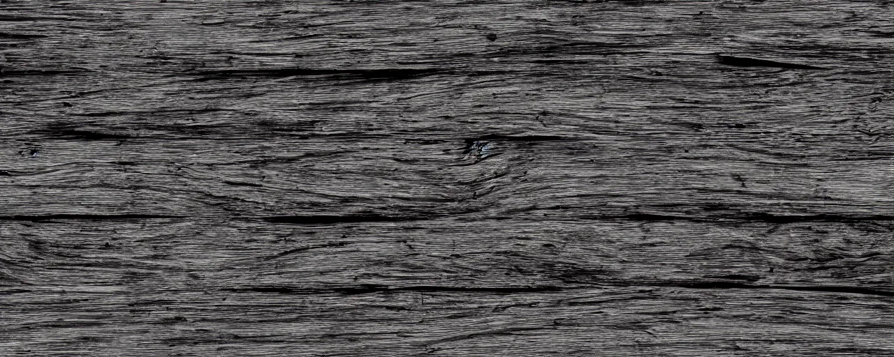 Image similar to 2d aged and worn horizontal woodgrain, black and white detailed photorealistic texture