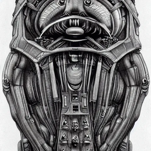 Prompt: the alien transcendent cosmic tardigrade that awaits you at the end of all of space and time, by h. g. giger