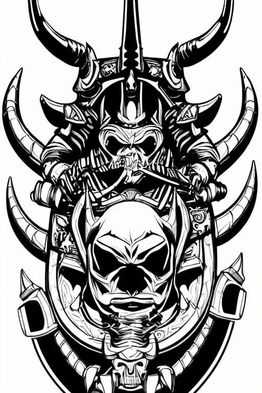 Image similar to A portrait of a bull as evil warlord general on skull throne, sticker, Anthropomorphized, portrait, highly detailed, colorful, illustration, smooth and clean vector curves, no jagged lines, vector art, smooth