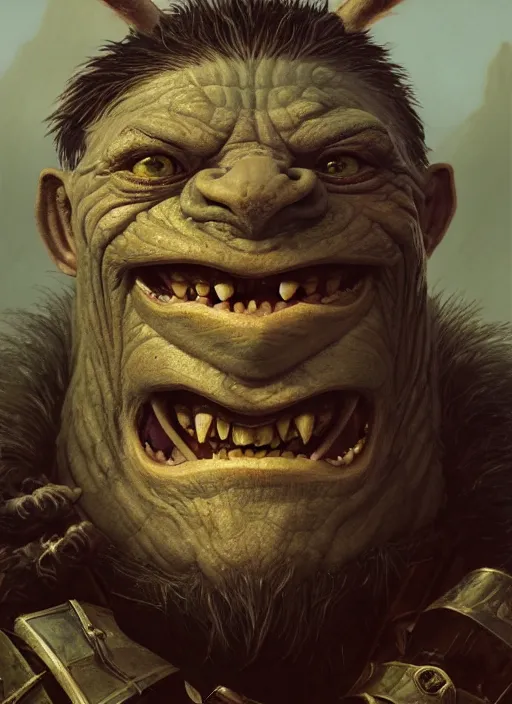 Prompt: highly detailed closeup portrait of an angry medieval goblin, stephen bliss, unreal engine, greg rutkowski, ilya kuvshinov, ross draws, hyung tae and frank frazetta, tom bagshaw, tom whalen, nicoletta ceccoli, mark ryden, earl norem, global illumination, god rays, detailed and intricate environment