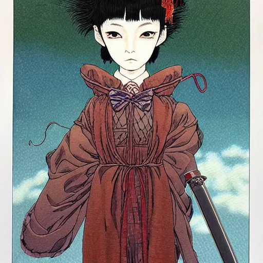 Image similar to prompt : portrait of fantasy character painted in miyazaki color style drawn by katsuhiro otomo and takato yamamoto, inspired by fables, china doll face, smooth face feature, intricate oil painting, high detail, sharp high detail, manga and anime 2 0 0 0