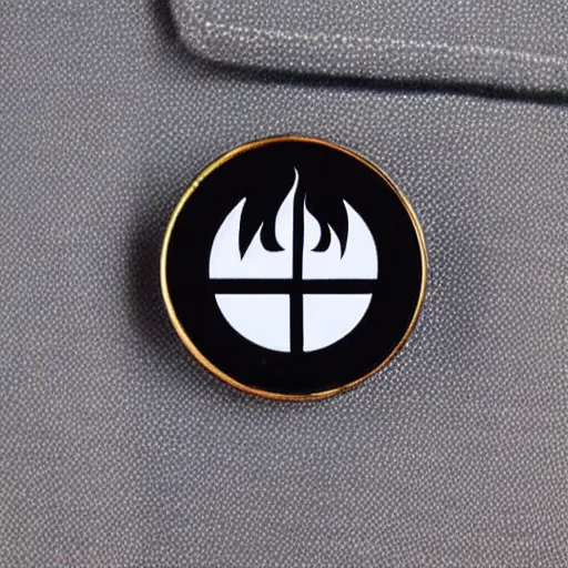 Image similar to retro minimalistic clean fire warning enamel pin