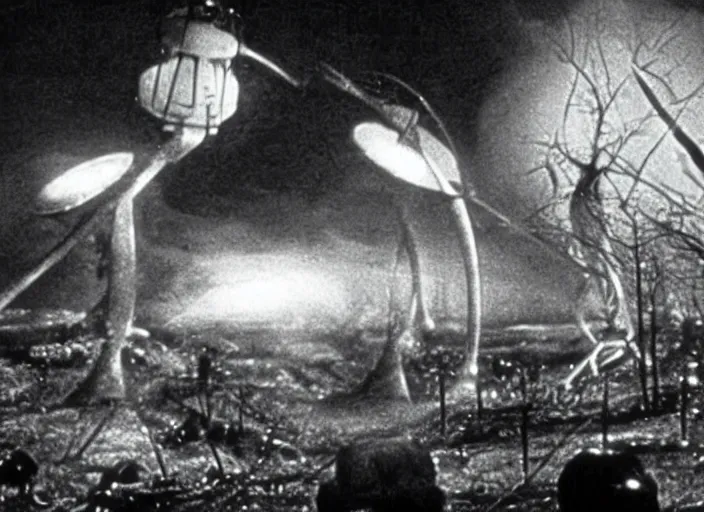Prompt: scene from the 1979 science fiction film The War Of The Worlds
