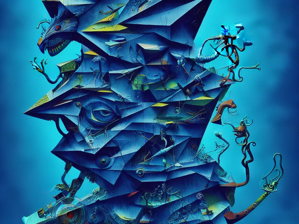 Image similar to highly detailed photo of anomalia, trending on deviantart, neo surrealism, sharp focus, blue pallete, octane, masterpiece, art by max ernst