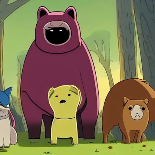 Image similar to fantasy episode with animals from the series Adventure Time