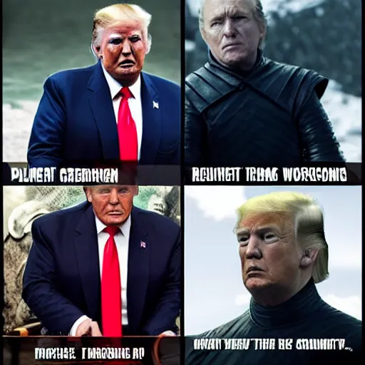 Prompt: donald trump in game of thrones