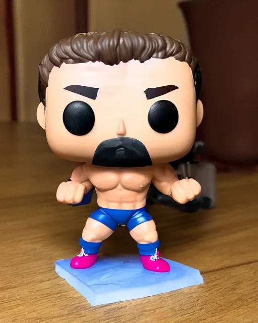 Image similar to A wrestler Funko Pop. Photographic, photography