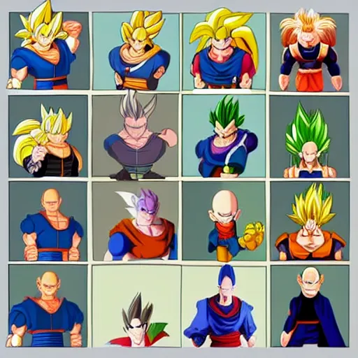 Image similar to disney style, dragon ball z characters