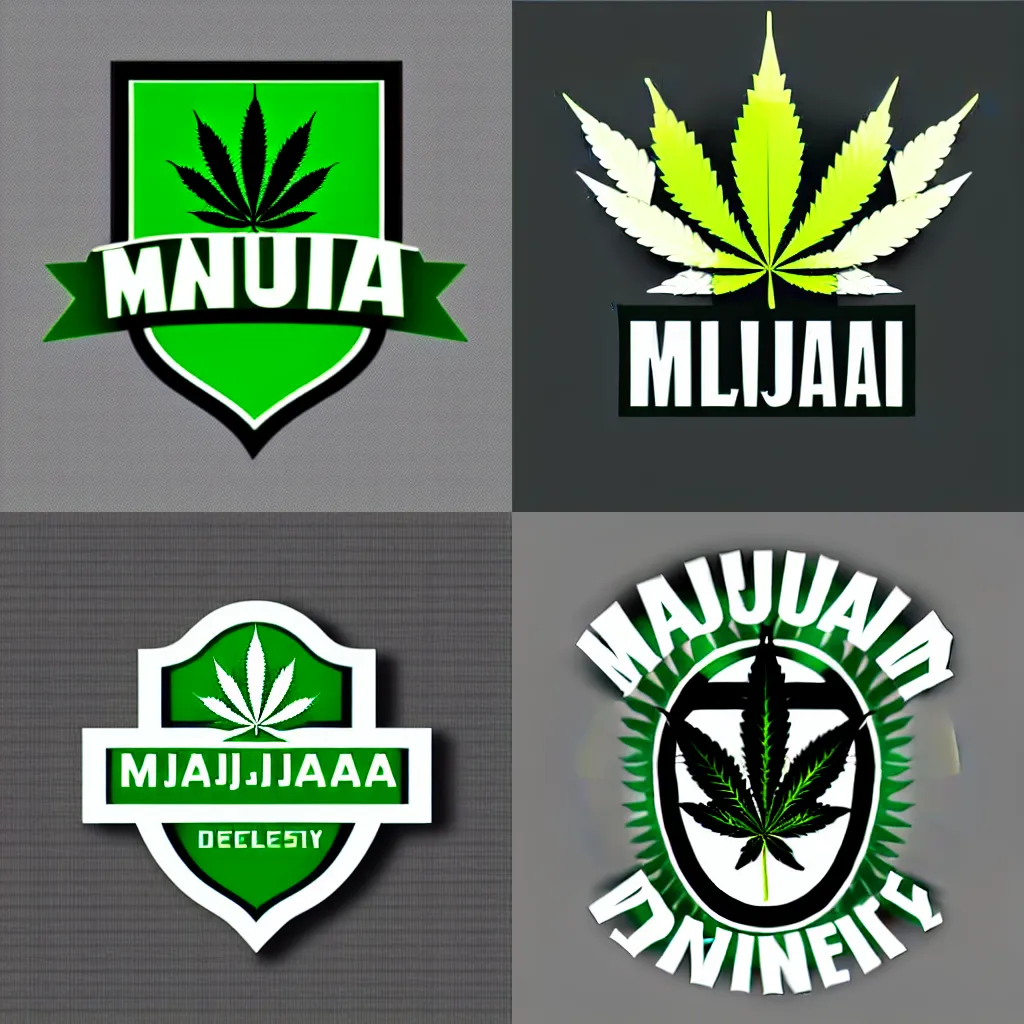 Prompt: Detailed Marijuana Dispensary vector logo, E-sport style, flat colour, SVG, professional, sharp edges, vinyl cutout