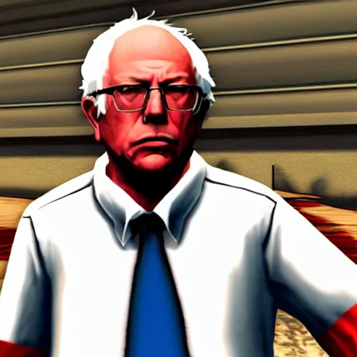 Prompt: bernie sanders, in gta san andreas, screenshot