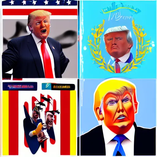 Image similar to donald trump in the art style of studio ghibili