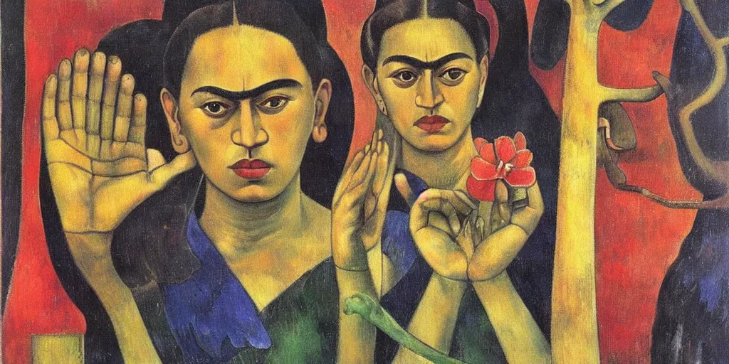 Image similar to supernatural vatican n paul gauguin, art by frida kahlo show poster, sharp focus, smooth