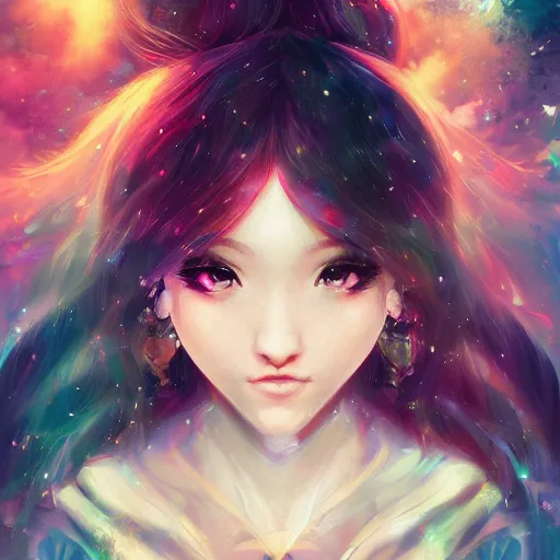 Prompt: portrait of a beautiful cute girl falling into the third dimension by Ross Tran, 4k, intricate details