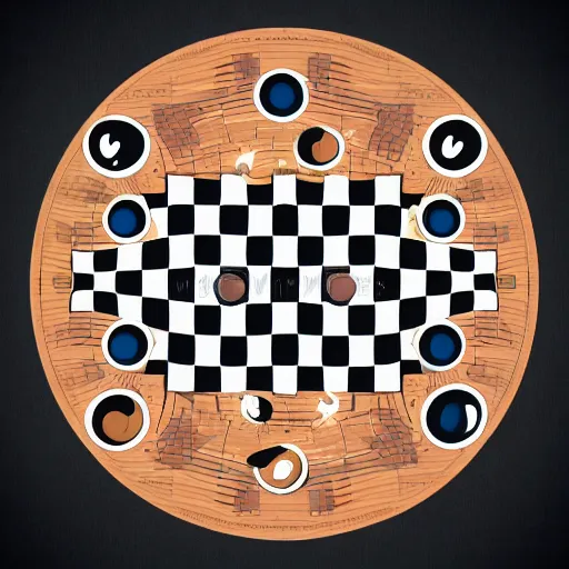 Prompt: chessboard with planets as pieces