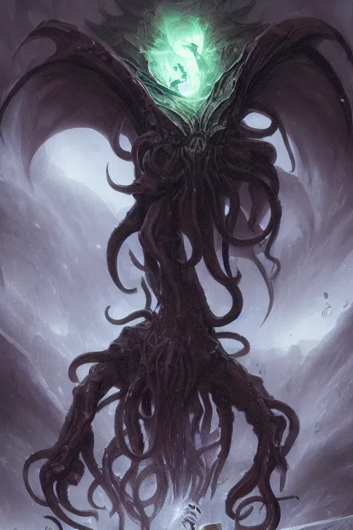 Image similar to cthulhu, storm, digital art, magic the gathering, mtg, by greg rutkowski, trending on artstation