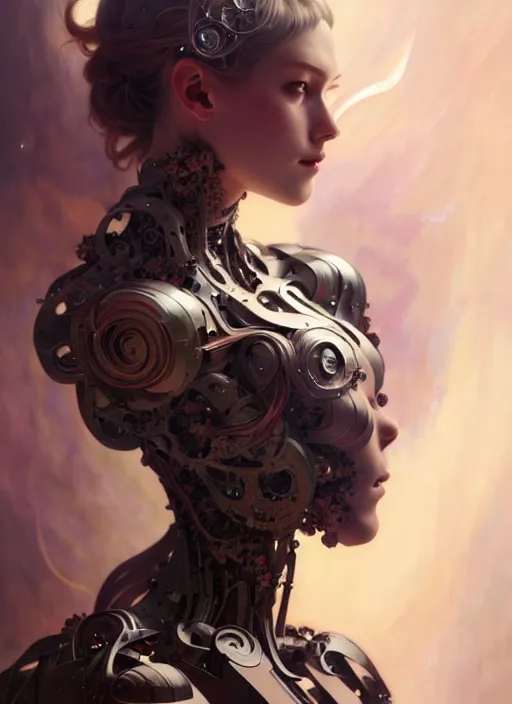 Image similar to organic cyborg, sakura, diffuse lighting, fantasy, intricate, elegant, highly detailed, lifelike, photorealistic, digital painting, artstation, illustration, concept art, smooth, sharp focus, art by John Collier and Albert Aublet and Krenz Cushart and Artem Demura and Alphonse Mucha