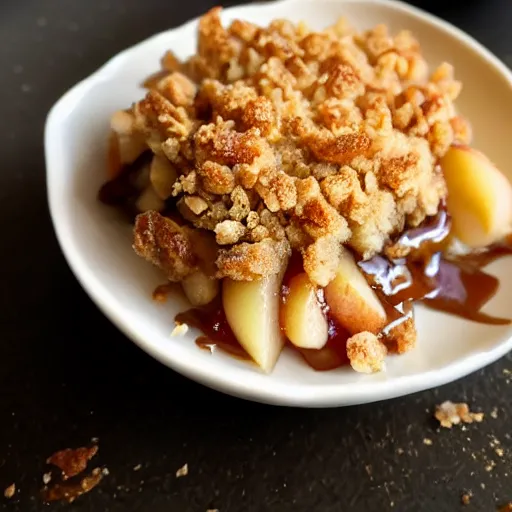 Image similar to caramelized apple on almond crumble fine dining