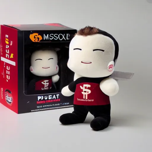 Prompt: Elon Musk plushie toy