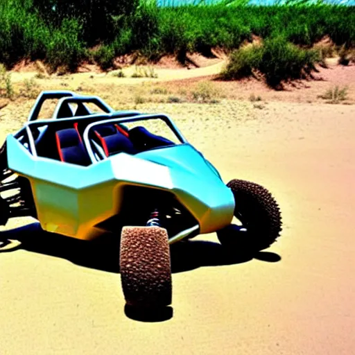 Image similar to a dune buggy that looks like an ankylosaurus