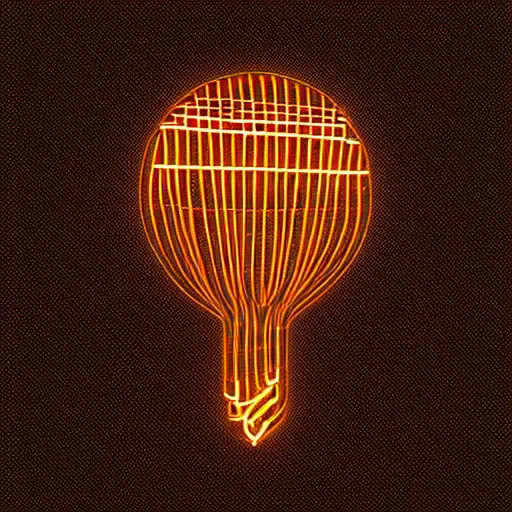 Image similar to light bulb, generative art, neon, string art, janusz jurek, 4k HDR